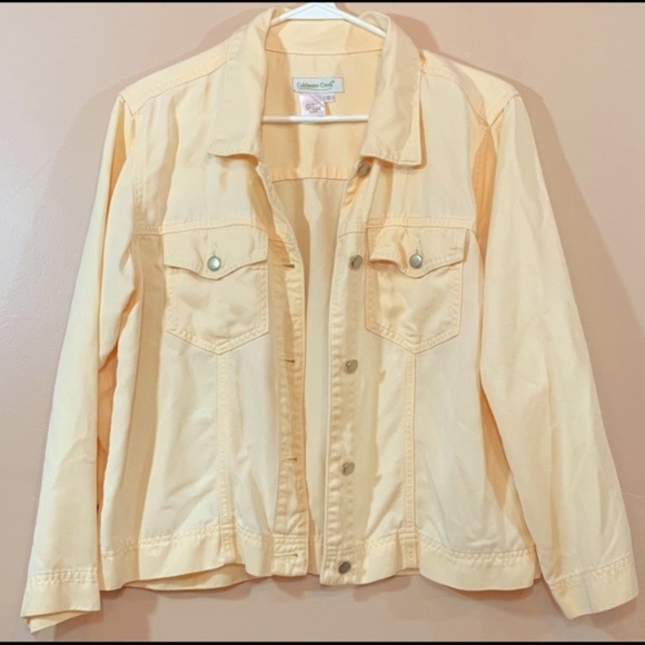 Coldwater Creek Jackets & Blazers - 🔴Coldwater Creek yellow button denim jacket small
